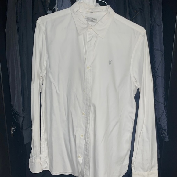 Shirts All Saints Mens Slim Fit White Dress Shirt Size L Poshmark